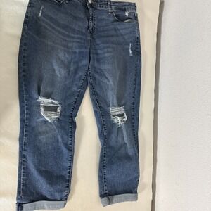 Levi's Denizen Jeans Women, Size 18, Blue, Mid-Rise, Boyfriend Cut Capris